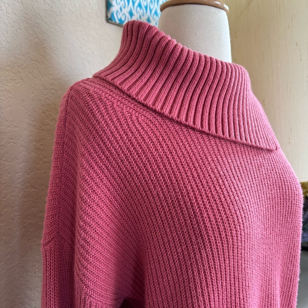 Talbots Shaker Stitch Split Neck Pullover Sweater… - image 2